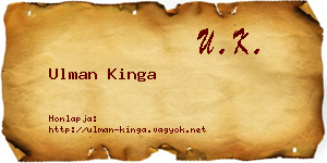 Ulman Kinga névjegykártya